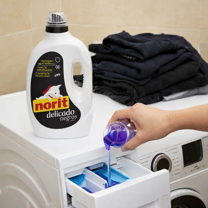 🖤 Norit Delicado Negro – Detergente Líquido para Ropa Oscura | Mantiene el Negro Intenso | Pack 3 Unidades